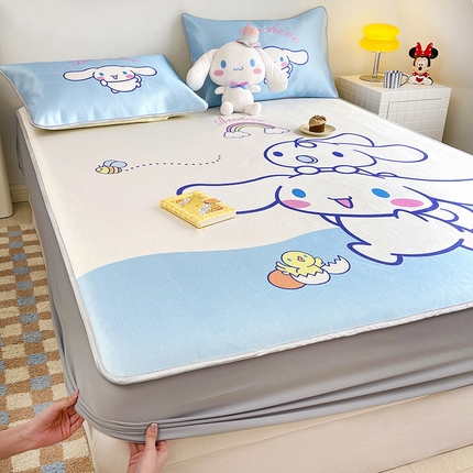 91家纺网 家纺一手货源 找家纺 （总）米帛2025新款大版三丽鸥乳胶凉席-床笠款