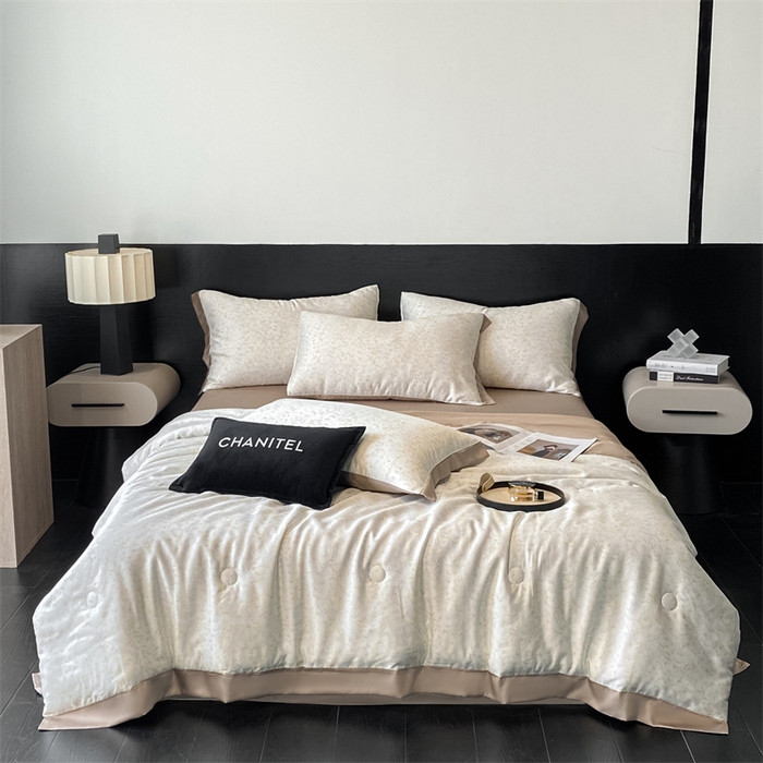 91家纺网 家纺一手货源 找家纺 本制 2025新款水洗真丝印花夏被夏凉被空调被 空山雪+烟灰