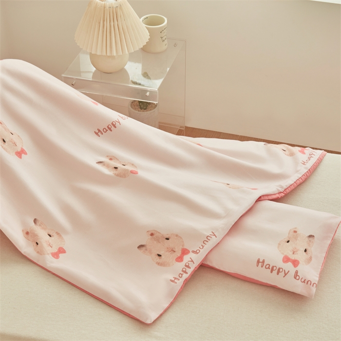 91家纺网 家纺一手货源 找家纺 艾佳宝贝 2025A类儿童全棉多功能单被套可拆式夏被四季被子 乖萌甜兔