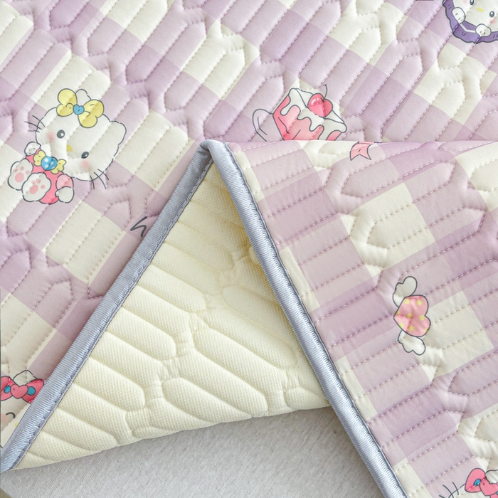 91家纺网 家纺一手货源 找家纺 贝扬思家纺 2025新款亲肤舒适可爱乳胶凉席席子系列 零碎小猫