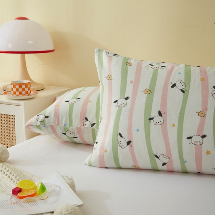 91家纺网 家纺一手货源 找家纺 2025款A类母婴级全棉双层纱枕套_4032 精灵狗