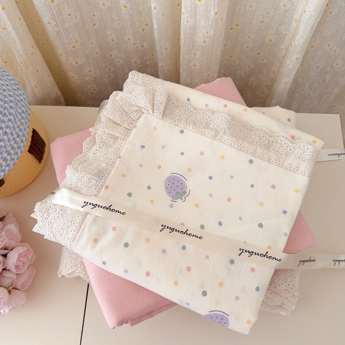 91家纺网 家纺一手货源 找家纺 （总）于果 2025新款全棉双层纱花边款