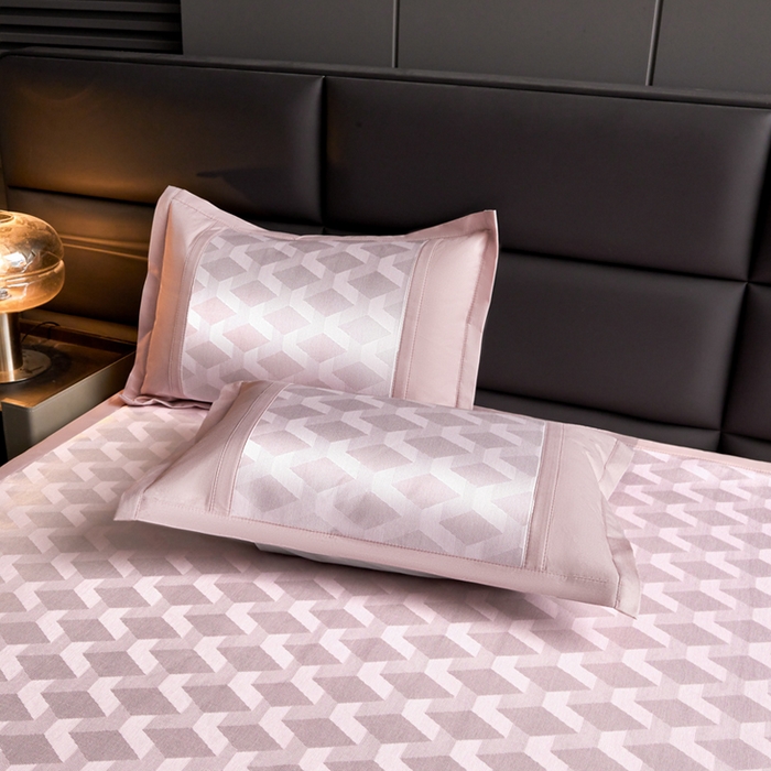 91家纺网 家纺一手货源 找家纺 全季家居 2025新款5A抗菌3D立体冰柔凉感冰丝席 菱形-淡粉 床席款