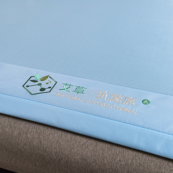 91家纺网 家纺一手货源 找家纺 全季家居 2025新款5A加厚加密艾草碳光席冰丝席 床席-雾蓝