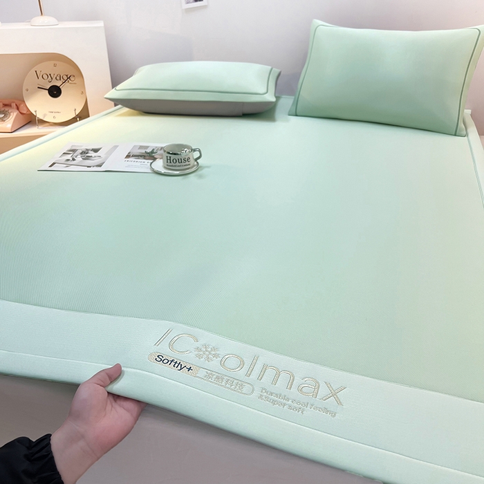 91家纺网 家纺一手货源 找家纺 全季家居 2025新款5A抗菌ICE系列凉感冰丝席 水绿 床席款