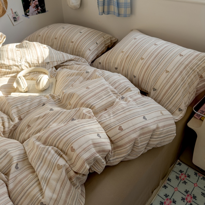 91家纺网 家纺一手货源 找家纺 塔塔家居  2025新款全棉纯棉双层纱被套单品单被套被套单件 摩卡