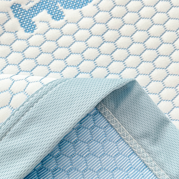 91家纺网 家纺一手货源 找家纺 卡伦2025新款冰丝豆豆凉席床席系列 卡皮巴拉-蓝