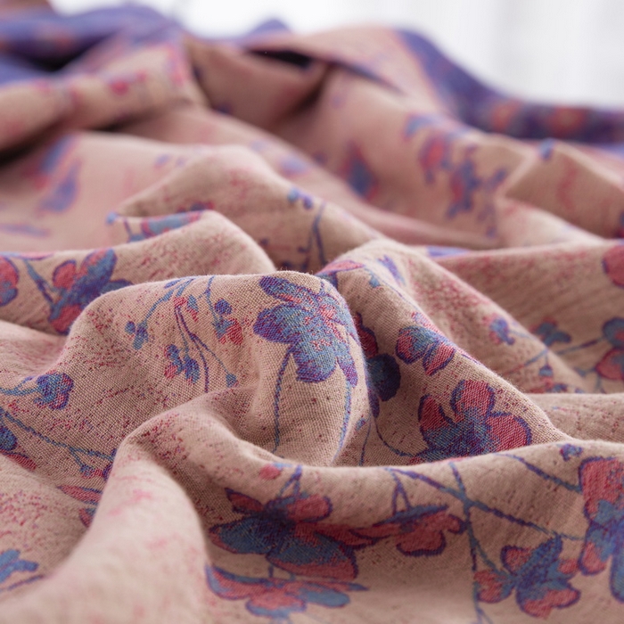 91家纺网 家纺一手货源 找家纺 2025新款全棉色织双层纱纽扣款四件套 织梦-紫罗兰