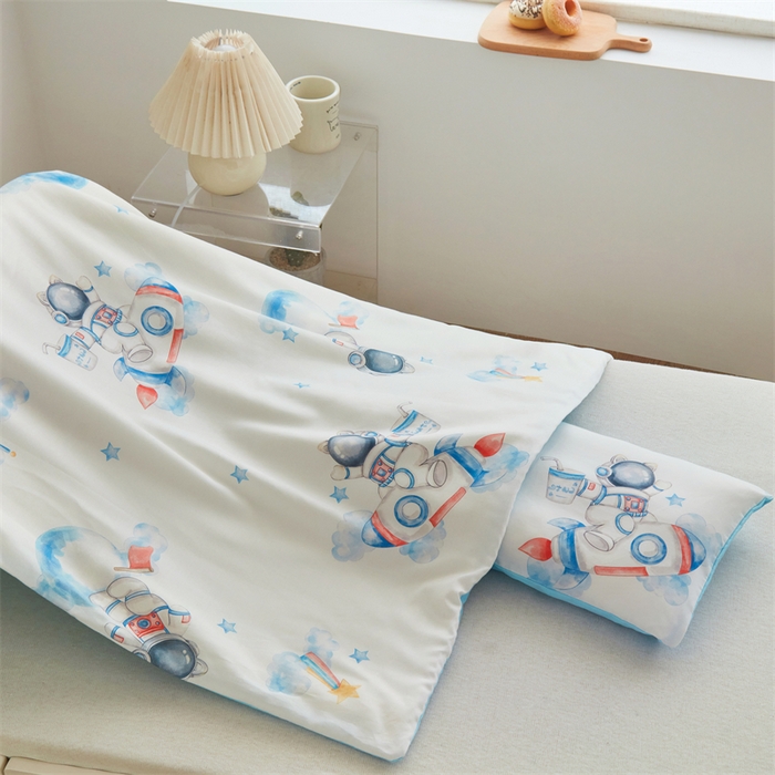 91家纺网 家纺一手货源 找家纺 艾佳宝贝 2025A类儿童全棉多功能单被套可拆式夏被四季被子 航天员