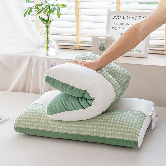 91家纺网 家纺一手货源 找家纺 大熊枕芯 2025新款安颈1号冰豆豆枕芯 安颈1号-绿