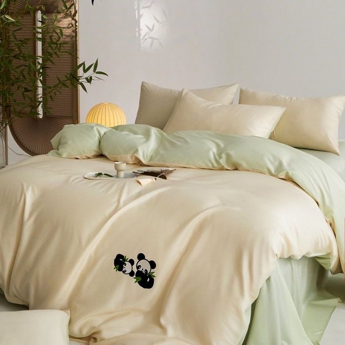 91家纺网 家纺一手货源 找家纺 金奇达家纺 2025新款竹玉清丝四件套-墨隐竹笙【标准号全网控价（折后券后）不低于228元】 墨隐竹笙-白