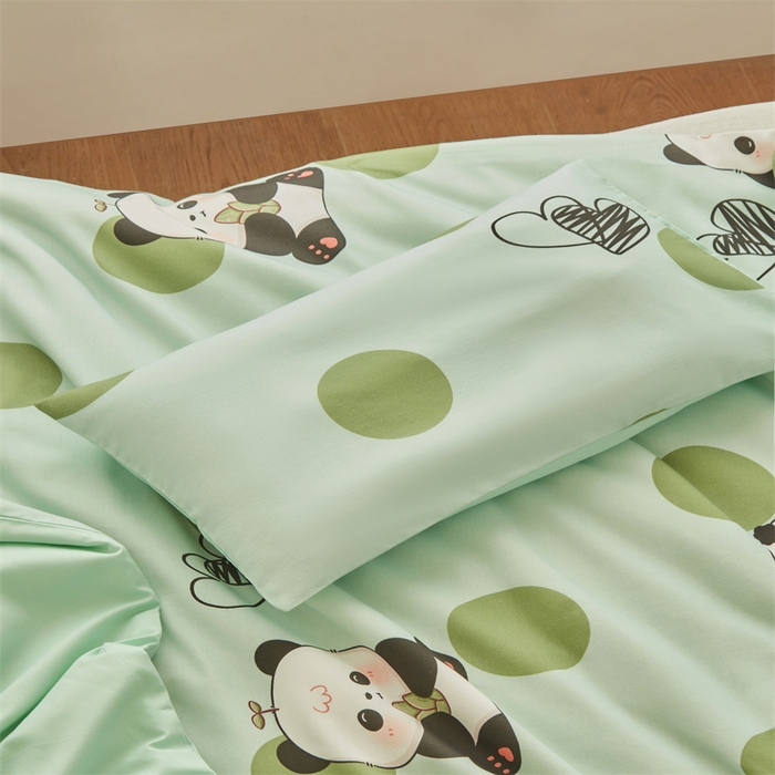 91家纺网 家纺一手货源 找家纺 艾佳宝贝 2025A类儿童全棉多功能单被套可拆式夏被四季被子 lucky熊猫