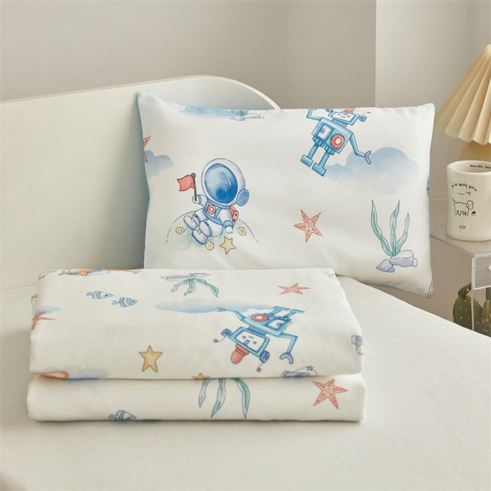 91家纺网 家纺一手货源 找家纺 艾佳宝贝 2025A类儿童全棉多功能单被套可拆式夏被四季被子 太空飞行