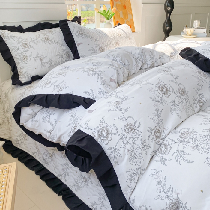 91家纺网 家纺一手货源 找家纺 佳品居 2025新款赫本风床盖四件套 赫本风-玫瑰花园