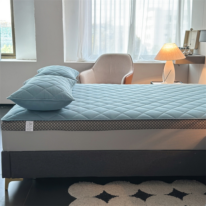 91家纺网 家纺一手货源 找家纺 优眠坊 2025新款全棉夹棉枕套-格调 格调-雾霾蓝