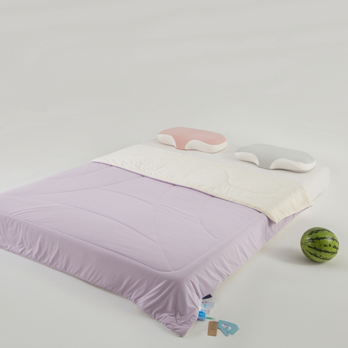 91家纺网 家纺一手货源 找家纺 佳居缘 2025新款锦氨冰川凉感冰菓裸感被 丁香紫