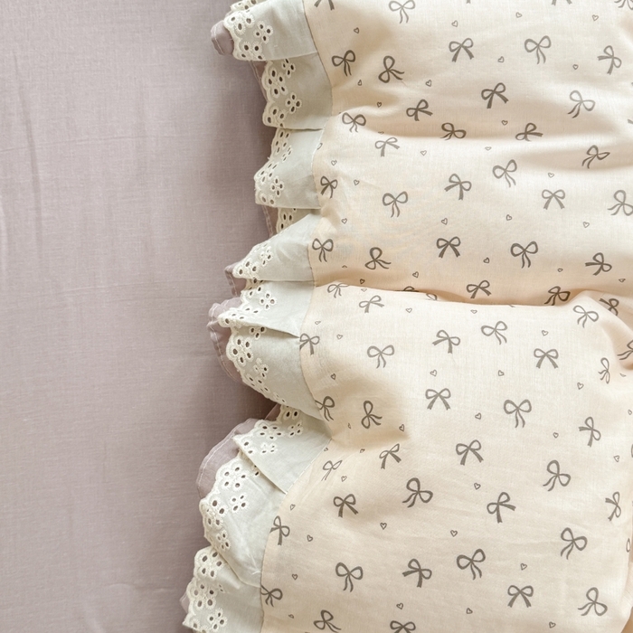 91家纺网 家纺一手货源 找家纺 晨晨家纺2025新款全棉双层花边双层纱四件套 法式少女-咖