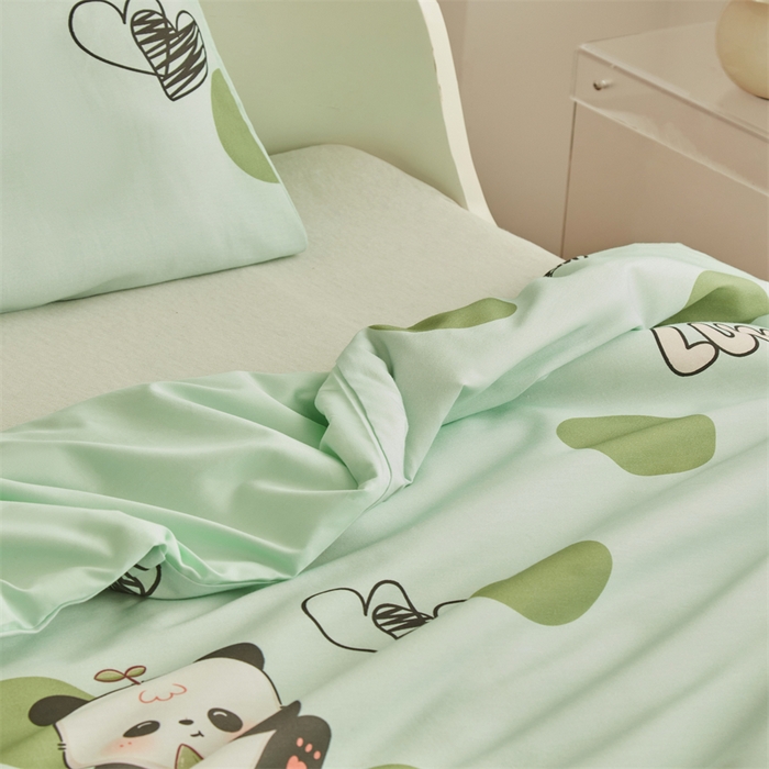 91家纺网 家纺一手货源 找家纺 艾佳宝贝 2025A类儿童全棉多功能单被套可拆式夏被四季被子 lucky熊猫