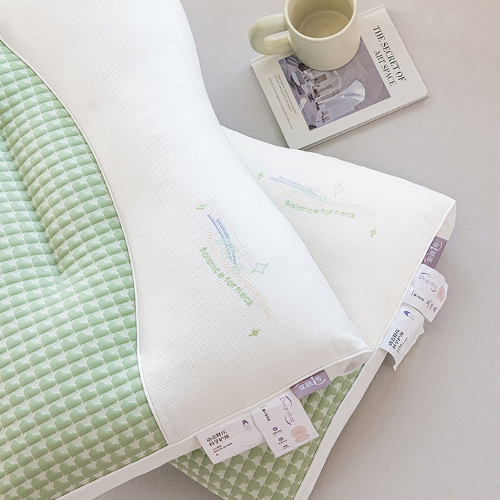 91家纺网 家纺一手货源 找家纺 大熊枕芯 2025新款安颈1号冰豆豆枕芯 安颈1号-绿