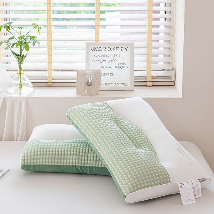 91家纺网 家纺一手货源 找家纺 大熊枕芯 2025新款安颈1号冰豆豆枕芯 安颈1号-绿