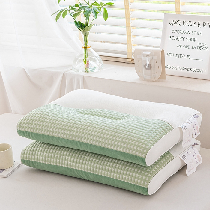 91家纺网 家纺一手货源 找家纺 大熊枕芯 2025新款安颈1号冰豆豆枕芯 安颈1号-绿