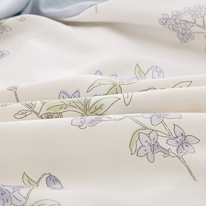 91家纺网 家纺一手货源 找家纺 蕾诺家纺 2025新款直播新款A类有氧提花云纱棉圆角吊边工艺四件套学生三件套 铃兰