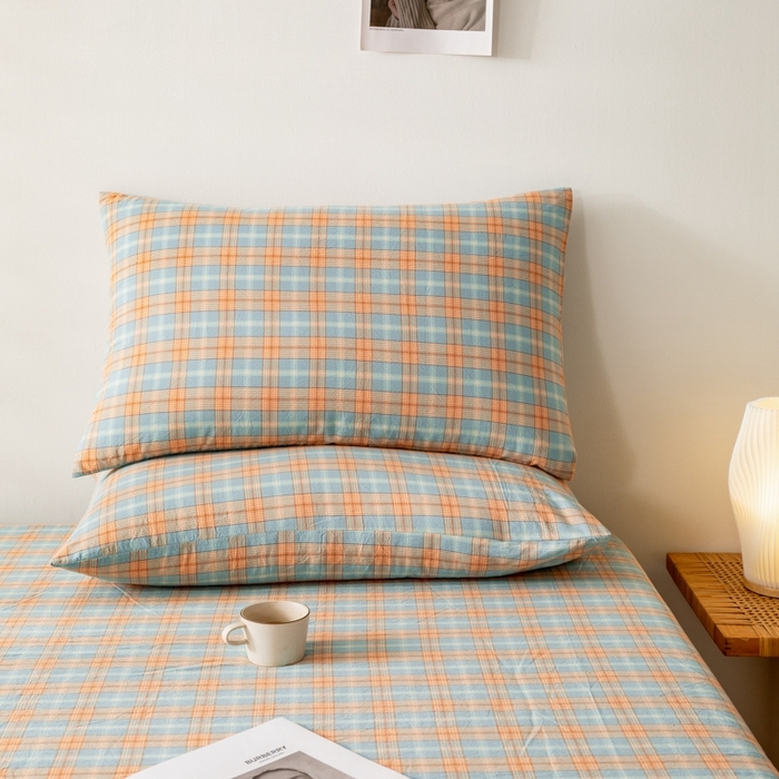 91家纺网 家纺一手货源 找家纺 2025新款A类色织水洗棉单被套 芳华绿