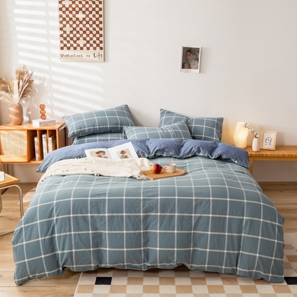 91家纺网 家纺一手货源 找家纺 （总）九沐良品  2025新款A类色织水洗棉单被套