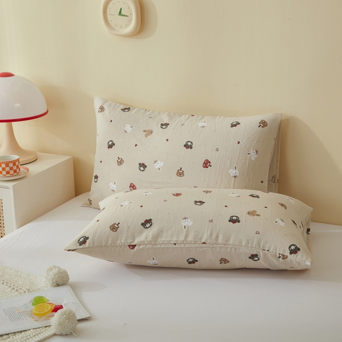 91家纺网 家纺一手货源 找家纺 2025款A类母婴级全棉双层纱枕套_4032 丛林动物