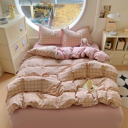 91家纺网 家纺一手货源 找家纺 （总）田野2025新款全棉皱皱纱四件套