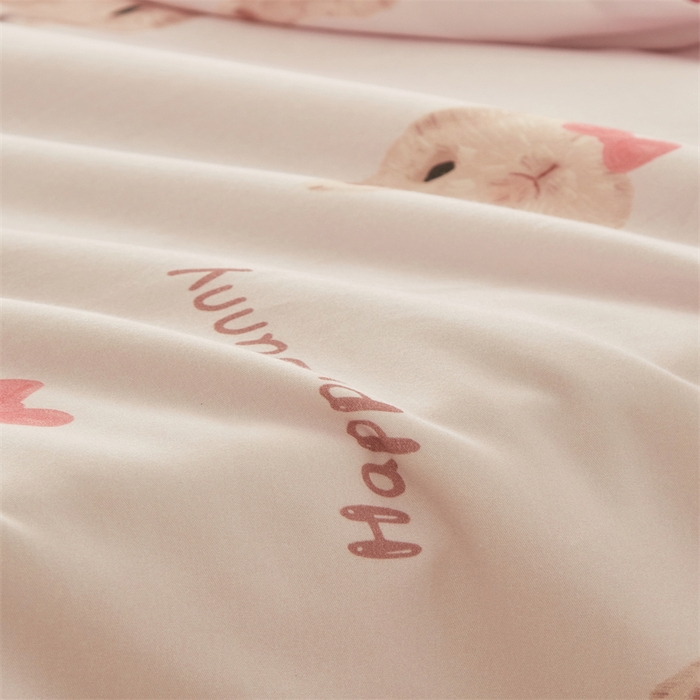 91家纺网 家纺一手货源 找家纺 艾佳宝贝 2025A类儿童全棉多功能单被套可拆式夏被四季被子 乖萌甜兔