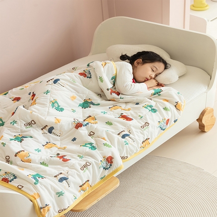 艾佳宝贝 2025春夏新款A类凉感丝儿童糖果抗菌夏被 滑板恐龙