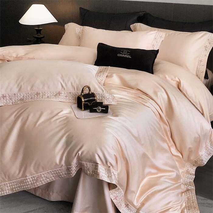 91家纺网 家纺一手货源 找家纺 保罗圣迪奥 2025新款简约款全棉长绒棉四件套—星阑 星阑-玉色