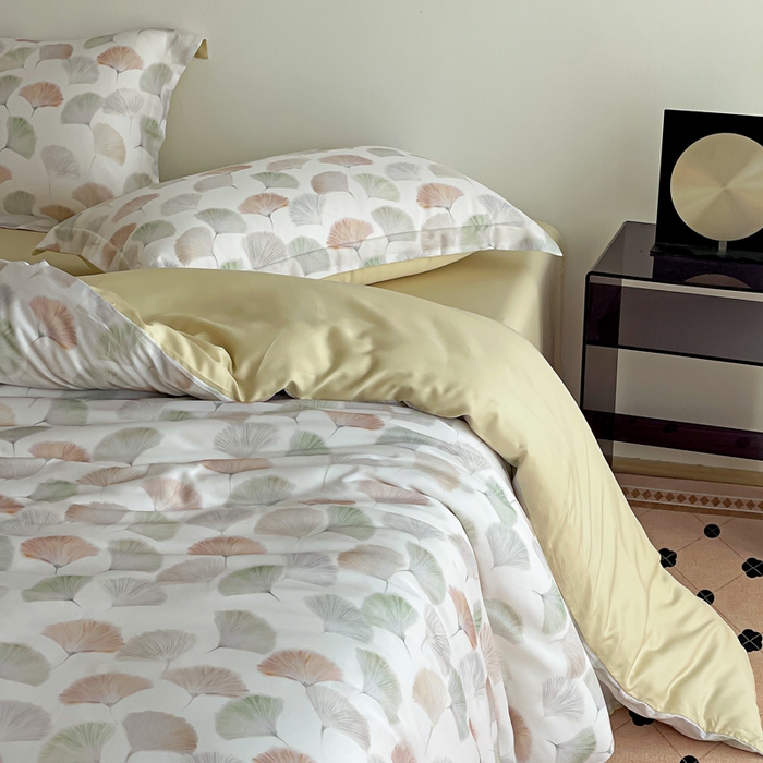 91家纺网 家纺一手货源 找家纺 棉生活家纺 2025新款天丝莱赛尔印花四件套 林间秘信