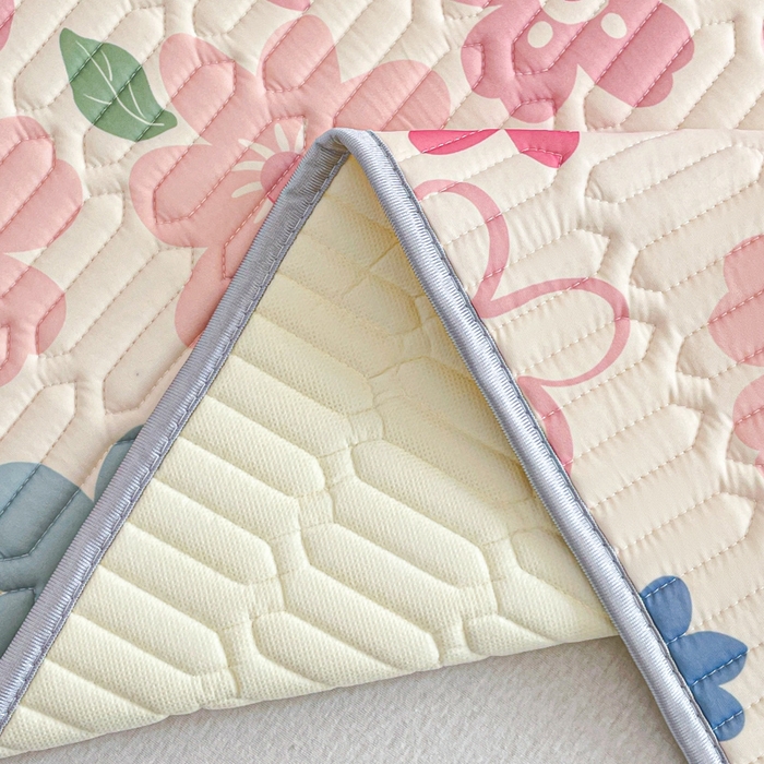 91家纺网 家纺一手货源 找家纺 贝扬思家纺 2025新款亲肤舒适可爱乳胶凉席席子系列 半纸恋章