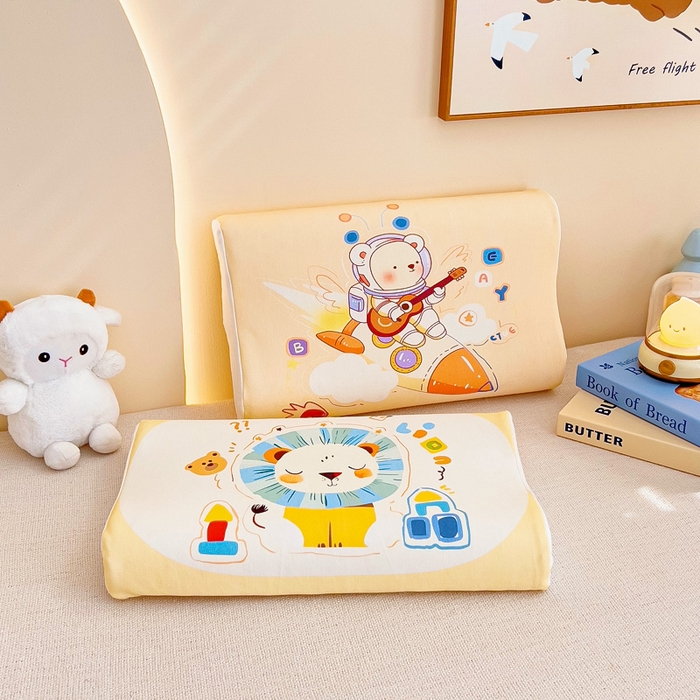 91家纺网 家纺一手货源 找家纺 梵赫 2025新款全棉A类儿童针织棉记忆枕（可拆卸） 星际熊 30*50  含芯