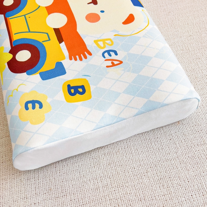 91家纺网 家纺一手货源 找家纺 梵赫 2025新款全棉A类儿童针织棉记忆枕（可拆卸） 滴滴熊 单枕套