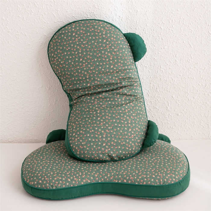 91家纺网 家纺一手货源 找家纺 大熊枕芯 2025新款熊猫全棉碎花荞麦枕 熊猫荞麦枕-绿