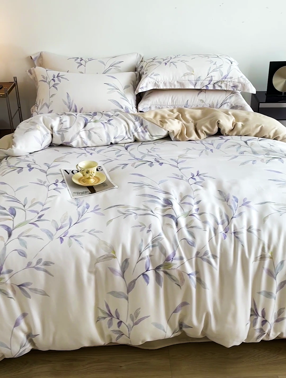 91家纺网 家纺一手货源 找家纺 棉生活家纺 2025新款天丝莱赛尔印花四件套 春晓雨梦