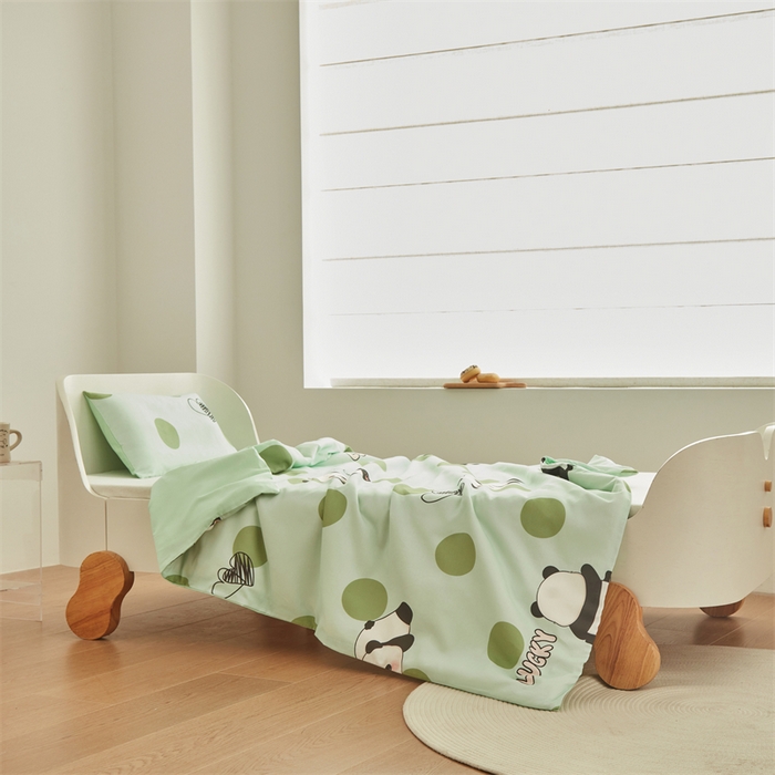 91家纺网 家纺一手货源 找家纺 艾佳宝贝 2025A类儿童全棉多功能单被套可拆式夏被四季被子 lucky熊猫