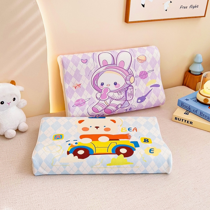 91家纺网 家纺一手货源 找家纺 梵赫 2025新款全棉A类儿童针织棉记忆枕（可拆卸） 太空兔兔 30*50  含芯
