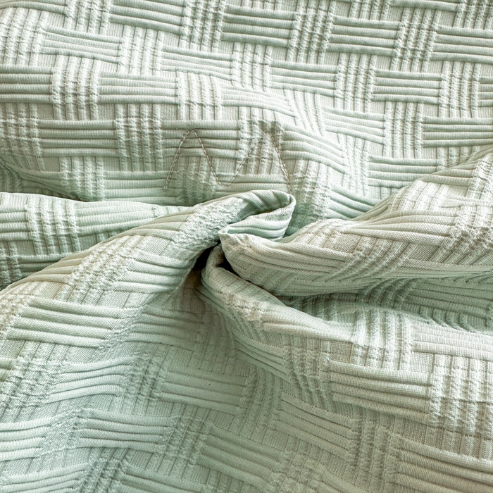 91家纺网 家纺一手货源 找家纺 雨洋家纺 2025新款亲肤华夫格大豆夏被 华夫格-绿