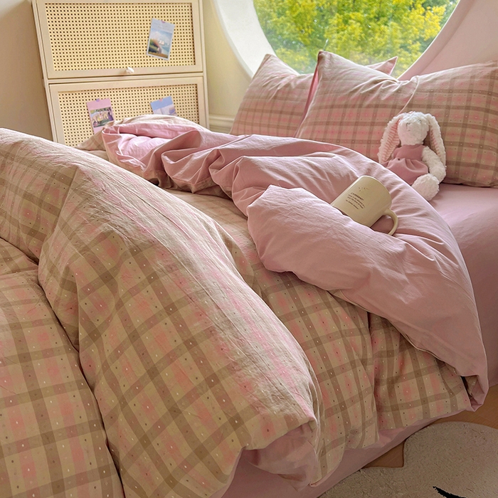 91家纺网 家纺一手货源 找家纺 （总）田野 2025新款全棉水洗棉提花点点系列四件套