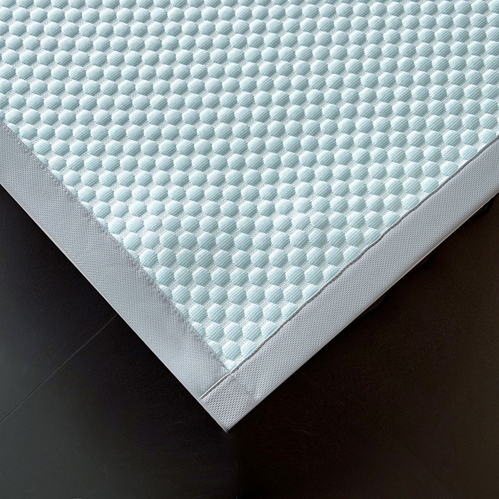 91家纺网 家纺一手货源 找家纺 澳梵家居 2025新款PE中分子A类凉感豆豆刺绣软凉席 冰川-水绿