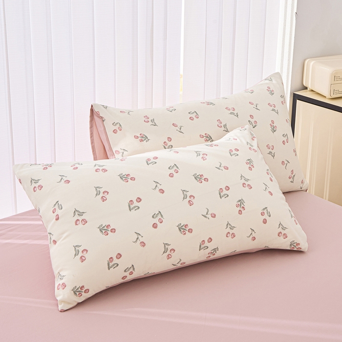 91家纺网 家纺一手货源 找家纺 蕾诺家纺 2025新款直播新款A类有氧提花云纱棉圆角吊边工艺四件套学生三件套 少女花季