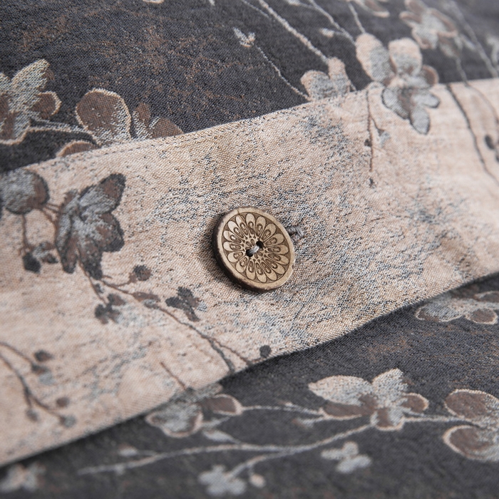 91家纺网 家纺一手货源 找家纺 2025新款全棉色织双层纱纽扣款四件套 织梦-水墨