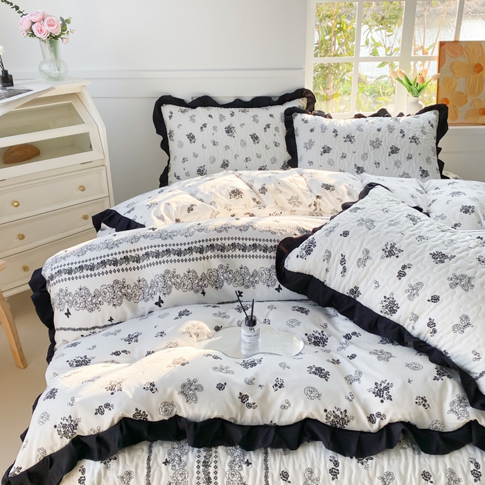 91家纺网 家纺一手货源 找家纺 佳品居 2025新款赫本风床盖四件套 赫本风-花馨