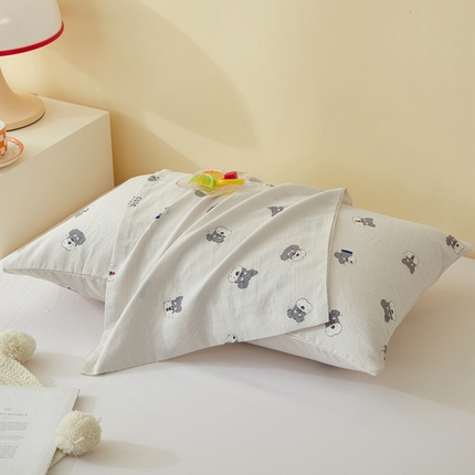 2025款A类母婴级全棉双层纱枕套_4032 哈皮狗狗