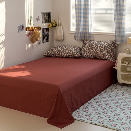 91家纺网 家纺一手货源 找家纺 塔塔家居  2025新款全棉纯棉双层纱床单床笠单品 如愿芳华