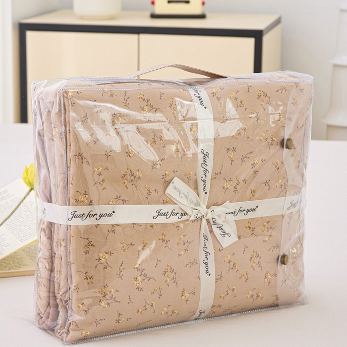 91家纺网 家纺一手货源 找家纺 蕾诺家纺 2025新款直播新款A类有氧提花云纱棉圆角吊边工艺四件套学生三件套 简爱